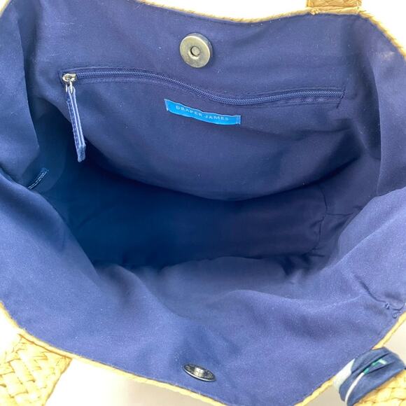 Draper James Straw Everyday Shoulder Bag Tote with Floral Twilly Scarf - Picture 7 of 10